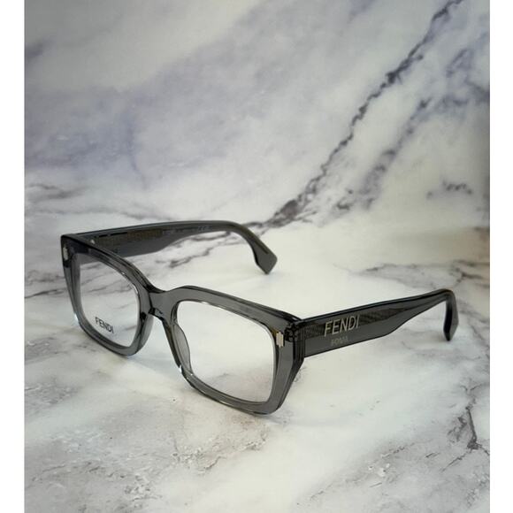 NEW Fendi FE50094F Grey Transparent Square Eyeglasses Frames - Picture 1 of 11